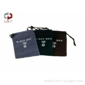 Velvet Drawstring Bag With Silk Screen Printed Logo For Dic